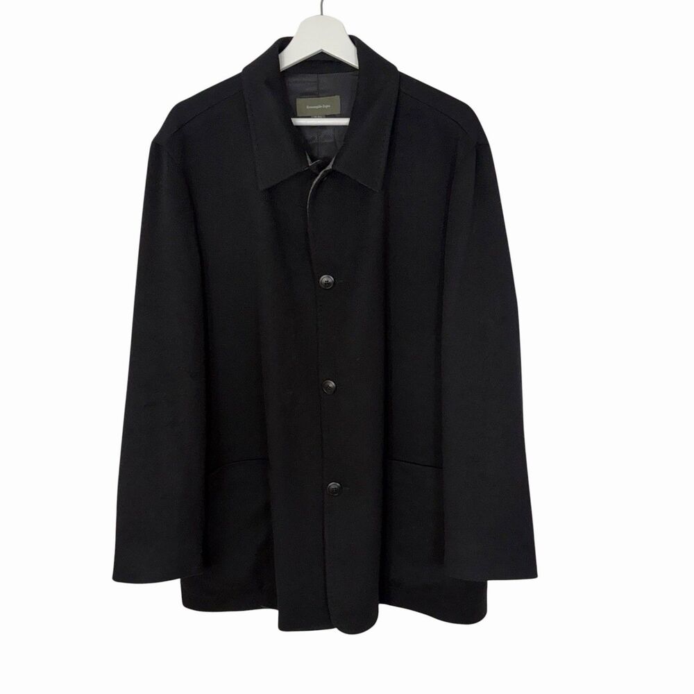 Ermenegildo Zegna Made in Italy 100% Cashmere Jacket in Black Size XL 54